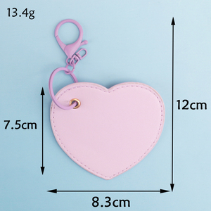 Patchs thermocollants brodés coréens et japonais pour porte-clés et sacs de voyage DIY, avec motifs cœur colorés en cuir, à repasser, de forme rectangulaire - Product Image 4