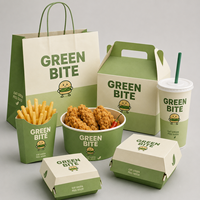 Boîte en papier jetable haut de gamme personnalisée avec logo pour emballage alimentaire (burgers, poulet frit, frites) – Contenant commercial en gros pour plats à emporter