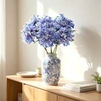 Chrysanthème Artificiel à Tige Unique, Imprimé en 3D, en Soie, Faux, Style Griffe, Riches Fleurs, Décoration Intérieure Moderne et Écologique pour Pâques