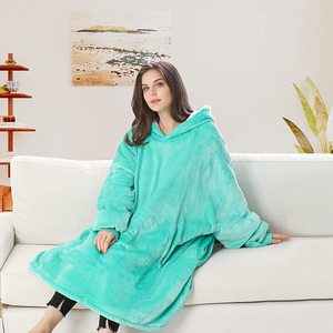 Women's Oversized Sherpa Lined Woven Eco-Friendly Anti-Pilling <strong>Cosy</strong> Sweatshirt <strong>Hoodie</strong> Adult Hooded <strong>Blanket</strong> - Product Image 3