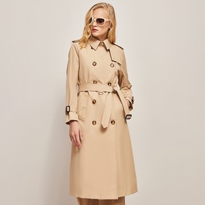 Alla moda autunno inverno elegante donna nuovo Design maniche lunghe aderente <span class=keywords><strong>Trench</strong></span> doppiopetto di media lunghezza - Product Image 5