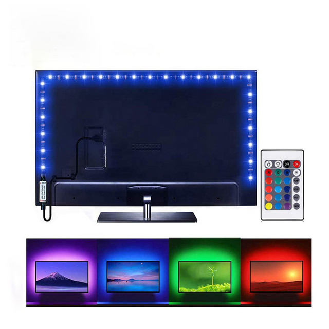 Holiday Lights Decoration Christmas Colorful 2M 5V RGB Waterproof TV Back Lights Led Light Strips