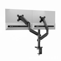 Support double moniteur pour écrans de 13 à 32 pouces, fixation de bureau réglable à ressort à gaz, capacité 10 kg, VESA 75x75 100x100, fixation par pince ou œillet