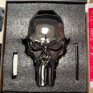 Cubierta de Bobina con Forma de Calavera para Softail de 18 Pulgadas o Posteriores, Touring de 24 Pulgadas o Posteriores, Street <span class=keywords><strong>Glide</strong></span>, <span class=keywords><strong>Road</strong></span> <span class=keywords><strong>Glide</strong></span> y Modelos <span class=keywords><strong>CVO</strong></span>, en Cromo Dorado Eclipse Negro - Product Image 3