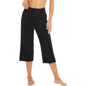 Pantalon de yoga capri en viscose de bambou pour femme, taille haute, coupe ample, confortable, pour la détente ou comme bas de pyjama, tailles S à XXL - Product Image 5