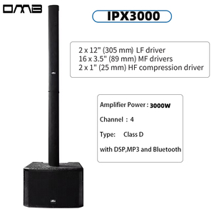Ipx3000 <span class=keywords><strong>2025</strong></span> Mới Đến 3 Cách 4 Kênh MP3 Bluetooth Đầy Đủ Phạm Vi <span class=keywords><strong>12</strong></span> <span class=keywords><strong>Inch</strong></span> 3000W Class D Cột Loa Di Động Với DSP - Product Image 1