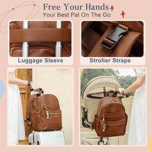 Sac à dos bébé portable Offre Spéciale dernier <span class=keywords><strong>cuir</strong></span> végétalien de grande capacité avec poches isolées pour femmes OEM Skill-screen - Product Image 6