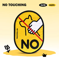 Amovible NO Touch Logo Tag Pet Laisse Avis Patch Chien Autocollant D'avertissement Social pour Pet Service Chiot Laisses