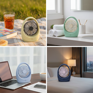 Mini ventilador USB de 6,3 \ ", ventilador de baño de plástico portátil, un viento, plegable para uso doméstico al aire libre, Hotel, 48/2/24 uds/CS, batería en inglés - Product Image 3