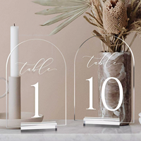 Numéros de table transparents modernes en forme d'arche, ornements de mariage 1-10, cartes de placement pour fêtes et décorations d'événements