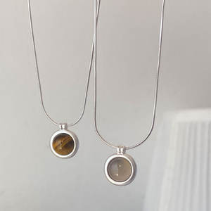 Collar de Plata de Ley S925 con Colgante de Jade Azul Natural en Forma de Calabaza, Cadena para Clavícula, Estilo Chino Nuevo, Colgante Fino para Mujer - Product Image 2