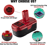 Batterie de perceuse sans fil rechargeable de grande capacité 5ah 19,2 volts, batterie de remplacement pour outil électrique