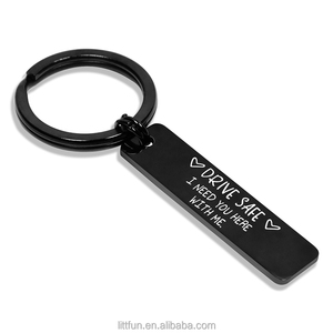 Portachiavi all'ingrosso Logo personalizzato oro nero argento metallo regalo guida sicuro ho bisogno di te qui con Me portachiavi portachiavi in acciaio inossidabile - Product Image 2