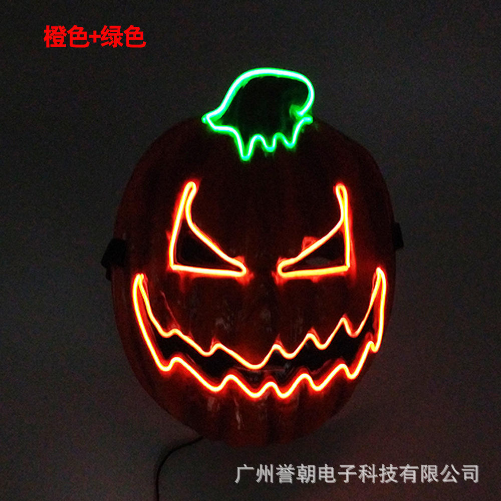 Máscara de calabaza fantasma de hoja verde + naranja-modelo ordinario