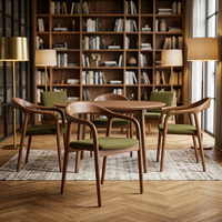 Chaise de salle à manger haut de gamme pour hôtel, en bois de frêne massif à grain ouvert, avec dossier incurvé biomorphe et organique