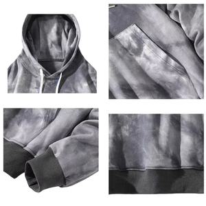 TKAN349D hombres vintage 100% algodón de lujo de talla grande suelta Tie-dye con capucha francés Terry impresión personalizada 3D bordado Sudadera con capucha - Product Image 3
