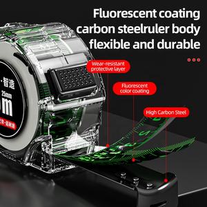 Ruban fluorescent à double face de haute précision avec freinage antidérapant résistant à l'usure Ruban à mesurer transparent. - Product Image 4