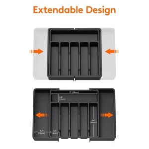 Organizadores de Cajones Ajustables de Plástico para el Hogar y Soporte de Almacenamiento, Estante para Utensilios de Cocina, Soporte para Cubiertos - Product Image 3
