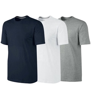 Camiseta lisa con Logo de OEM para hombre, camisa 100% de algodón con cuello redondo personalizado - Product Image 1