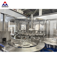Ligne de production automatique de remplissage, de rinçage et de bouchage rotative 3 en 1, ligne complète de mise en bouteille d'eau pure minérale