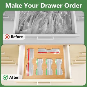 Bamboo Food <b>Wrap</b> Storage Box Wall Mounted <b>Kitchen</b> Organizer Multi Function Wooden Cutting Box For Aluminum Foil And Plastic Bags - Product Image 4