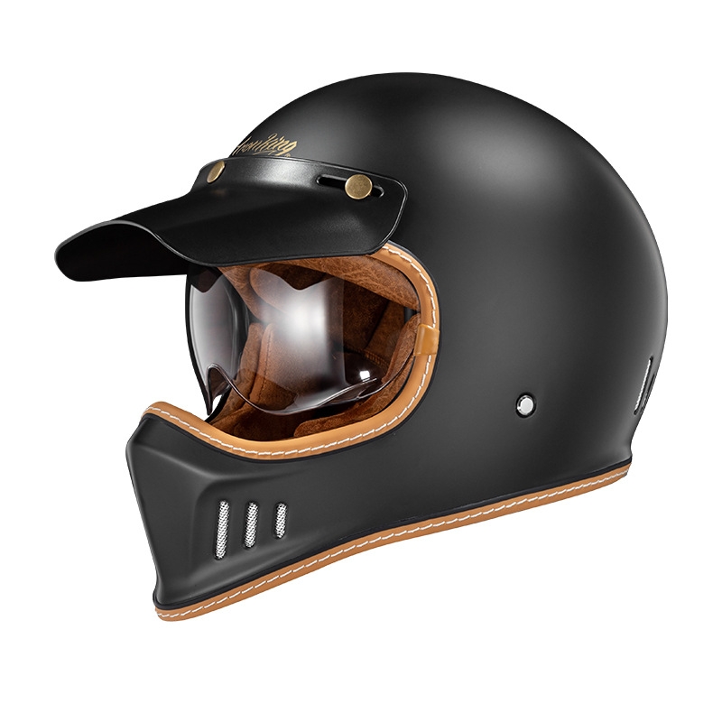 Casque noir mat avec visière transparente