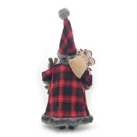 Adornos decorativos de Papá Noel de Navidad en negro y rojo, técnica hecha a mano, bolsa de regalo artesanal, raqueta, adornos navideños para papá