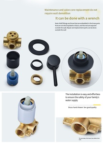 Wall Mounted Single Hole Brass Ceramic Single Handle <strong>Metered</strong> Sense Faucet Mixer <strong>Tap</strong> Modern Living Room Bathroom Bathtub - Product Image 5