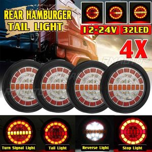 ไฟท้าย LED ทรงกลม 1/2/4 ดวง สำหรับรถพ่วง 12V 24V ไฟท้ายรถบรรทุก ไฟเลี้ยวแบบไดนามิก ไฟเบรก - Product Image 1