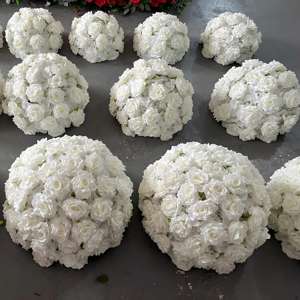 M-FB230 White artificial flower <b>ball</b> wedding table centerpiece decoration silk flower <b>ball</b> centerpiece for wedding arrangements - Product Image 1