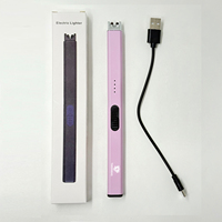 Briquet électrique à arc USB rechargeable, fin et résistant au vent, avec affichage LED de la batterie, idéal pour la cuisine et le barbecue (vente en gros)