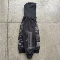 Sudadera con Capucha Gráfica Personalizada, Estilo Urbano Americano, 400GSM, Hombros Caídos, Felpa, Diseño Técnico, Fabricación Directa de Fábrica OEM