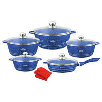 Set peralatan masak anti lengket, peralatan masak lapisan granit marmer anti lengket panci satu