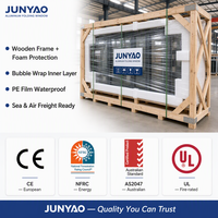 Ventana Plegable de Doble Acristalamiento Insonorizada Comercial JUNYAO 6063-T5 CE NFRC ODM para Escuelas