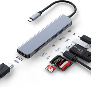 Base de Conexión USB C 7 en 1 SYONG, 4K30Hz HDTV, 5Gbps USB 3.0/2.0 Tipo C, SD/TF, Carga PD100W para <span class=keywords><strong>iPhone</strong></span>, <span class=keywords><strong>MacBook</strong></span>, iPad y Computadoras - Product Image 3