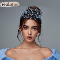 YouLaPan – bandeau de mariage envoûtant pour mariée, tissé à la main, avec diamants d'eau et flocons de neige, élégant, pour banquet et danse, YXA112