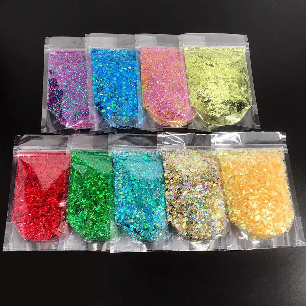 Bulk 2oz Bag Packing Kosmetik Holo graphic Chunky Glitter