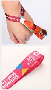 Custom Fabric Wristband <b>Adjustable</b> Plastic Clip Event Party <b>Bracelet</b> - Product Image 3