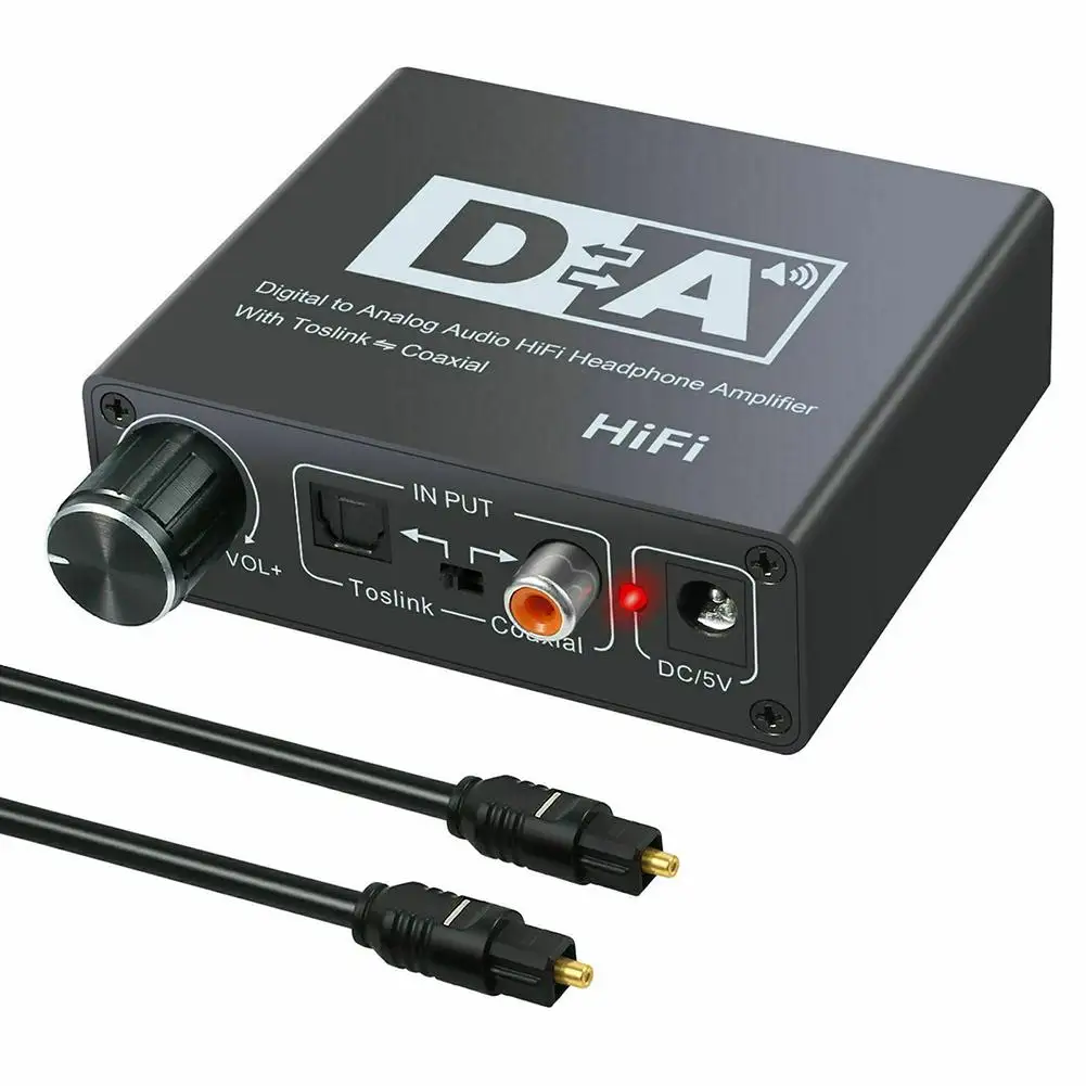 HIFI DAC 앰프 디지털 아날로그 오디오 컨버터 디코더 3.5mm AUX RCA 앰프 어댑터 Toslink 광학 동축 출력 DAC 24bit