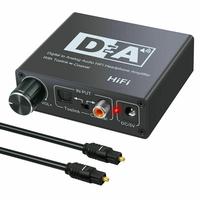 Convertidor de Audio Digital a analógico, decodificador de 3,5mm, amplificador AUX RCA, adaptador Toslink, salida Coaxial óptica, DAC de 24 bits, DAC