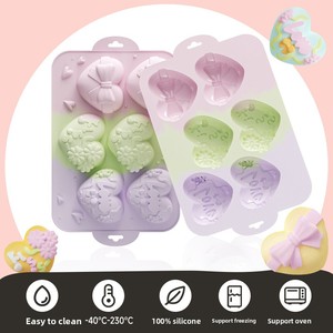 Moule en silicone personnalisable en forme de cœur couleur macaron pour chocolat, outils de pâtisserie - Product Image 6