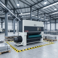 Ponceuse à bande humide métallique haute sécurité Huanhao R-R1000 23 kW avec moteur et boîte de vitesses pour le ponçage de tôles et de plaques d'aluminium