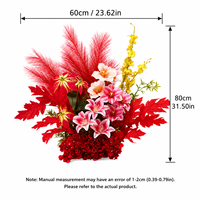 Arrangements floraux artificiels durables faits à la main avec herbe de la pampa pour décorations de sol et centres de table de mariage