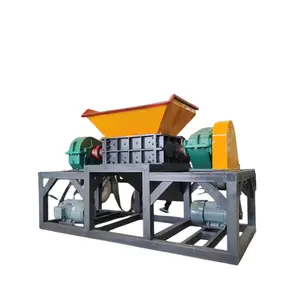 Scrap plastic recycling shaft shredder metal tire wood chip machine paper plastic twin shaft shredder