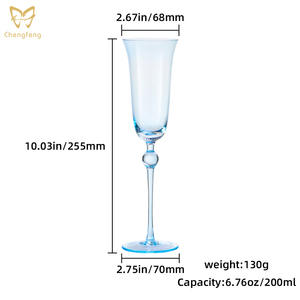 Juego de Copas de Champán de 200 ml, Color Rosa/Azul, Estilo Murano Antiguo, Copas de Vino Espumoso <span class=keywords><strong>con</strong></span> Forma de Tulipán para Bodas y Fiestas - Product Image 3