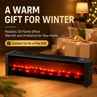 Nouvelle Chauffe-plancher transfrontalière à chauffage instantané 2000W, avec effet de flamme 3D réaliste et protection contre la surchauffe, cheminée électrique sur pied