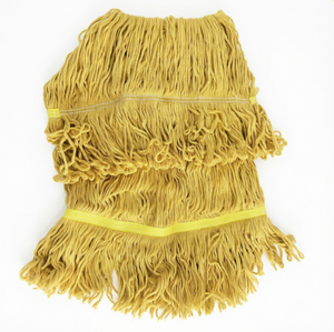 Tête de balai serpillère jaune en polyester et coton, remplacement pour le <span class=keywords><strong>nettoyage</strong></span> commercial des sols, fil épais pour usage intensif, compatible avec les cadres de balai serpillère standard - Product Image 2