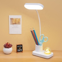 Lampe de bureau LED personnalisée avec chargeur USB, lampe de lecture, canard jaune, lampe de bureau avec porte-stylo