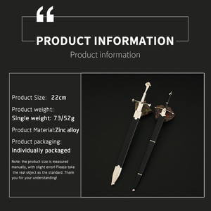 Nuovo personalizzare 22CM Mini metallo portachiavi Anduil gioielli signore degli anelli spada - Product Image 2