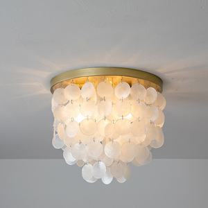 Luz de techo moderna, Concha decorativa, luces montadas en el techo, lámpara de techo de dormitorio dorado para sala de estar de hotel en casa - Product Image 1